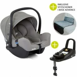 Discount 🛒 Joie Babyschale i-Snug i-Size inkl. i-Base Advance & Autositz - Schutzunterlage - Gray Flannel - Collection 2022 🌟