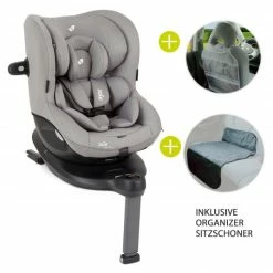 Promo π Joie Reboarder-Kindersitz i-Spin 360 R i-Size - ab Geburt - 4 Jahre (40-105 cm) + ZubehΓΆrpaket - Gray Flannel - Collection 2022 π
