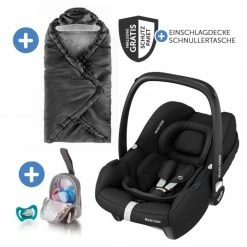 Best Pirce 😀 Maxi-Cosi Babyschale CabrioFix i-Size ab Geburt-15 Monate (40-75 cm) inkl. Einschlagdecke & Schnullerbox - Essential Black - Collection 2022 ⌛