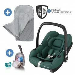 Brand new ๐ Maxi-Cosi Babyschale CabrioFix i-Size ab Geburt - 15 Monate (40-75 cm) inkl. Fuรsack & Schnullerbox - Essential Green - Collection 2022 ๐งจ