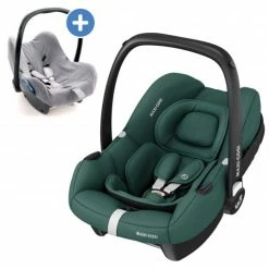 Discount ⭐ Maxi-Cosi Babyschale CabrioFix i-Size ab Geburt - 15 Monate (40-83 cm) & Zamboo Sommerbezug - Essential Green - Collection 2022 ✔️