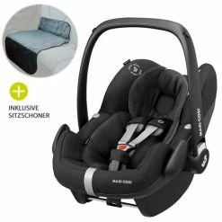 Discount 😍 Maxi-Cosi Babyschale Pebble Pro i-Size ab Geburt - 12 Monate (45-75 cm) inkl. Autositz-Schutzunterlage - Essential Black - Collection 2022 ✨