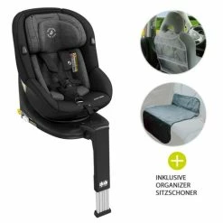 Cheap 🧨 Maxi-Cosi Reboarder-Kindersitz Mica i-Size 360° Geburt-4 Jahre (40-105 cm) Isofix-Basis, Sitzschoner, Organizer - Authentic Black - Collection 2022 ✔️