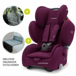 Brand new 🛒 Recaro Kindersitz Young Sport Hero Gruppe 1/2/3 - ab 9 Monate - 12 Jahre ( 9-36 kg) + Zubehörpaket - Core - Very Berry - Collection 2022 🤩