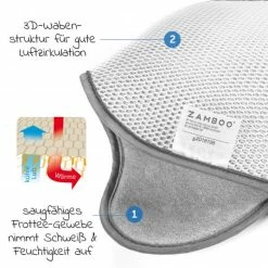 Outlet 👍 Zamboo Sitzauflage für Babyschale Cool & Dry - Grau ✨ -Cheap Car Seats Store zamboo sitzauflage fur babyschale cool dry grau 75403 d3